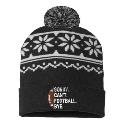 Sorry CanT Football Bye American Football USA-Made Snowflake Beanie