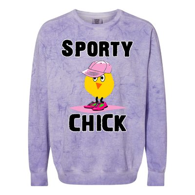 Sporty Chick Fun Womens Sports Cute Pink Softball Cap Shoes Colorblast Crewneck Sweatshirt