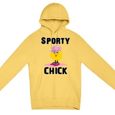 Sporty Chick Fun Womens Sports Cute Pink Softball Cap Shoes Premium Pullover Hoodie