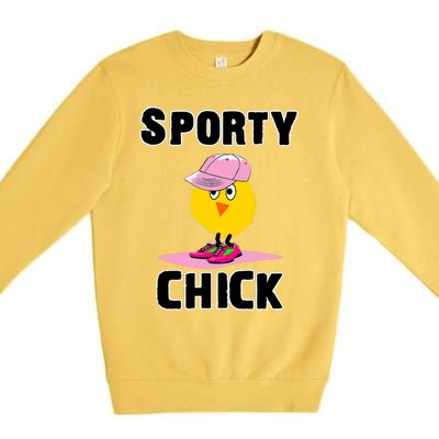 Sporty Chick Fun Womens Sports Cute Pink Softball Cap Shoes Premium Crewneck Sweatshirt