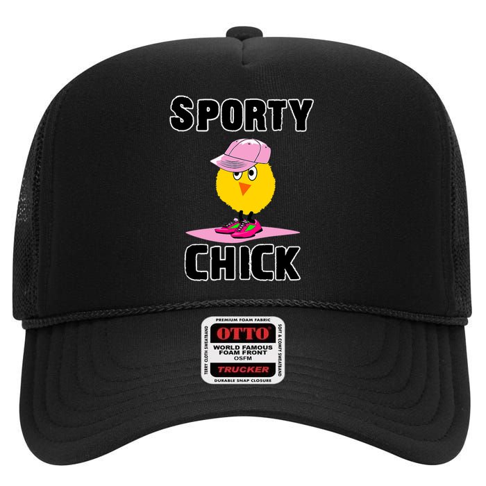 Sporty Chick Fun Womens Sports Cute Pink Softball Cap Shoes High Crown Mesh Back Trucker Hat