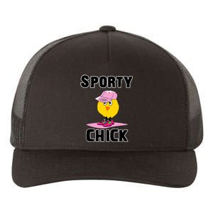 Sporty Chick Fun Womens Sports Cute Pink Softball Cap Shoes Yupoong Adult 5-Panel Trucker Hat