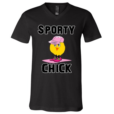 Sporty Chick Fun Womens Sports Cute Pink Softball Cap Shoes V-Neck T-Shirt