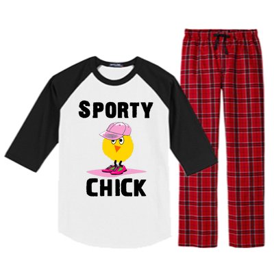 Sporty Chick Fun Womens Sports Cute Pink Softball Cap Shoes Raglan Sleeve Pajama Set