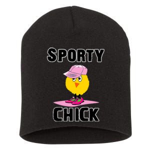 Sporty Chick Fun Womens Sports Cute Pink Softball Cap Shoes Short Acrylic Beanie