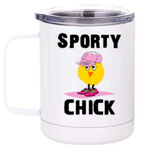 Sporty Chick Fun Womens Sports Cute Pink Softball Cap Shoes 12 oz Stainless Steel Tumbler Cup