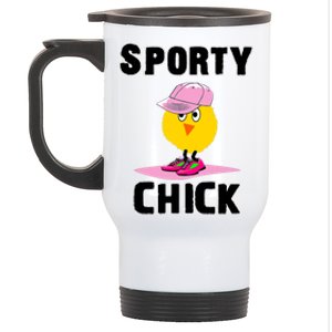 Sporty Chick Fun Womens Sports Cute Pink Softball Cap Shoes Stainless Steel Travel Mug