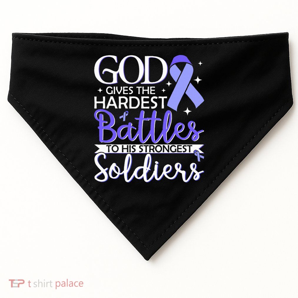 Stomach Cancer Fighter Survivor Periwinkle Ribbon  USA-Made Doggie Bandana