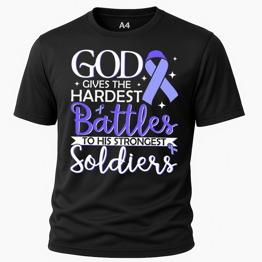 Stomach Cancer Fighter Survivor Periwinkle Ribbon  Cooling Performance Crew T-Shirt