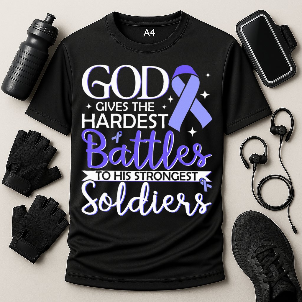 Stomach Cancer Fighter Survivor Periwinkle Ribbon  Cooling Performance Crew T-Shirt