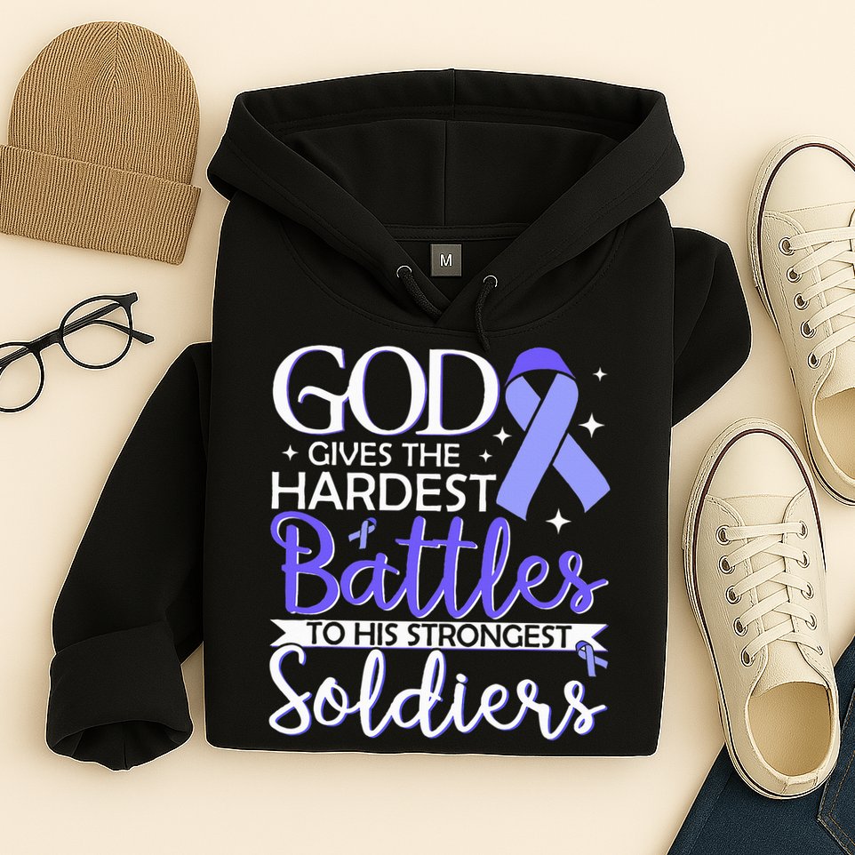 Stomach Cancer Fighter Survivor Periwinkle Ribbon  Hoodie