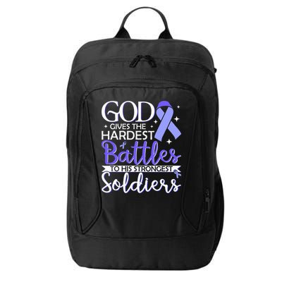 Stomach Cancer Fighter Survivor Periwinkle Ribbon  City Backpack