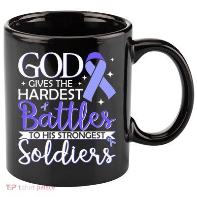 Stomach Cancer Fighter Survivor Periwinkle Ribbon  11oz C Handle Ceramic Mug
