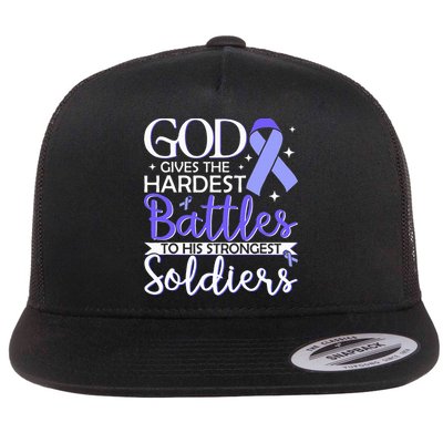 Stomach Cancer Fighter Survivor Periwinkle Ribbon  Flatbill Hat