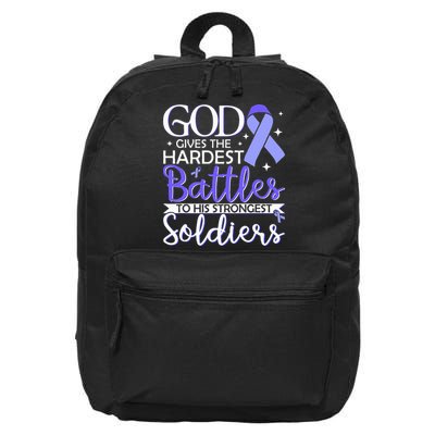 Stomach Cancer Fighter Survivor Periwinkle Ribbon  16 in Basic Backpack
