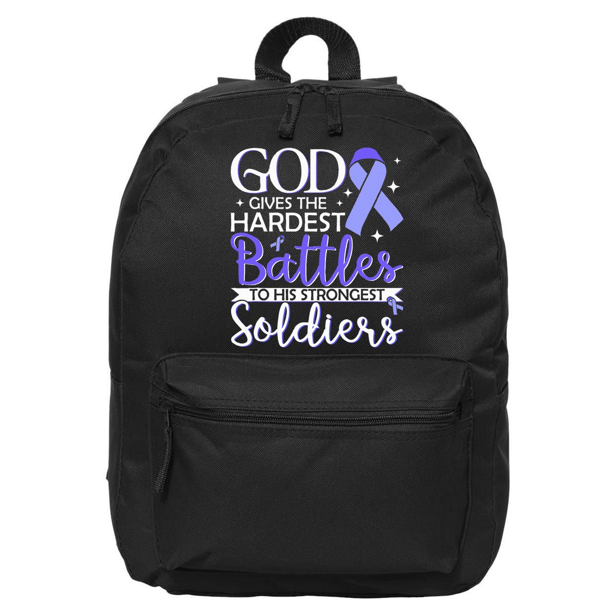Stomach Cancer Fighter Survivor Periwinkle Ribbon  16 in Basic Backpack