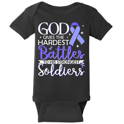 Stomach Cancer Fighter Survivor Periwinkle Ribbon  Baby Bodysuit