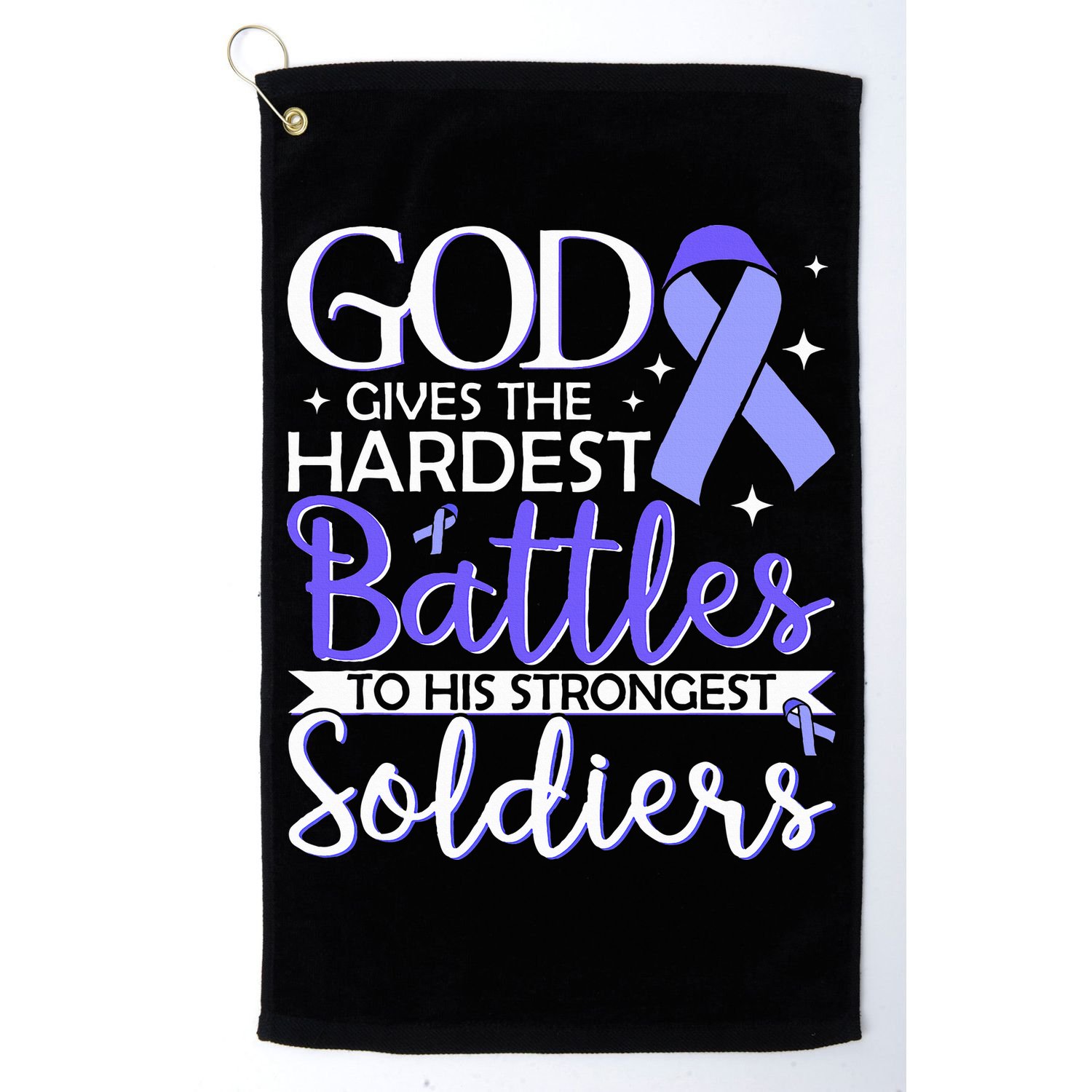 Stomach Cancer Fighter Survivor Periwinkle Ribbon  Golf Towel