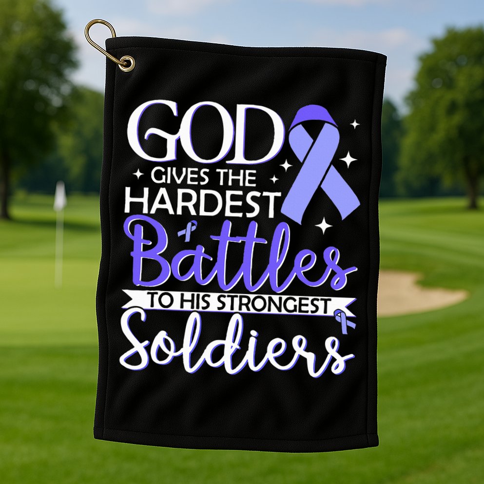 Stomach Cancer Fighter Survivor Periwinkle Ribbon  Golf Towel