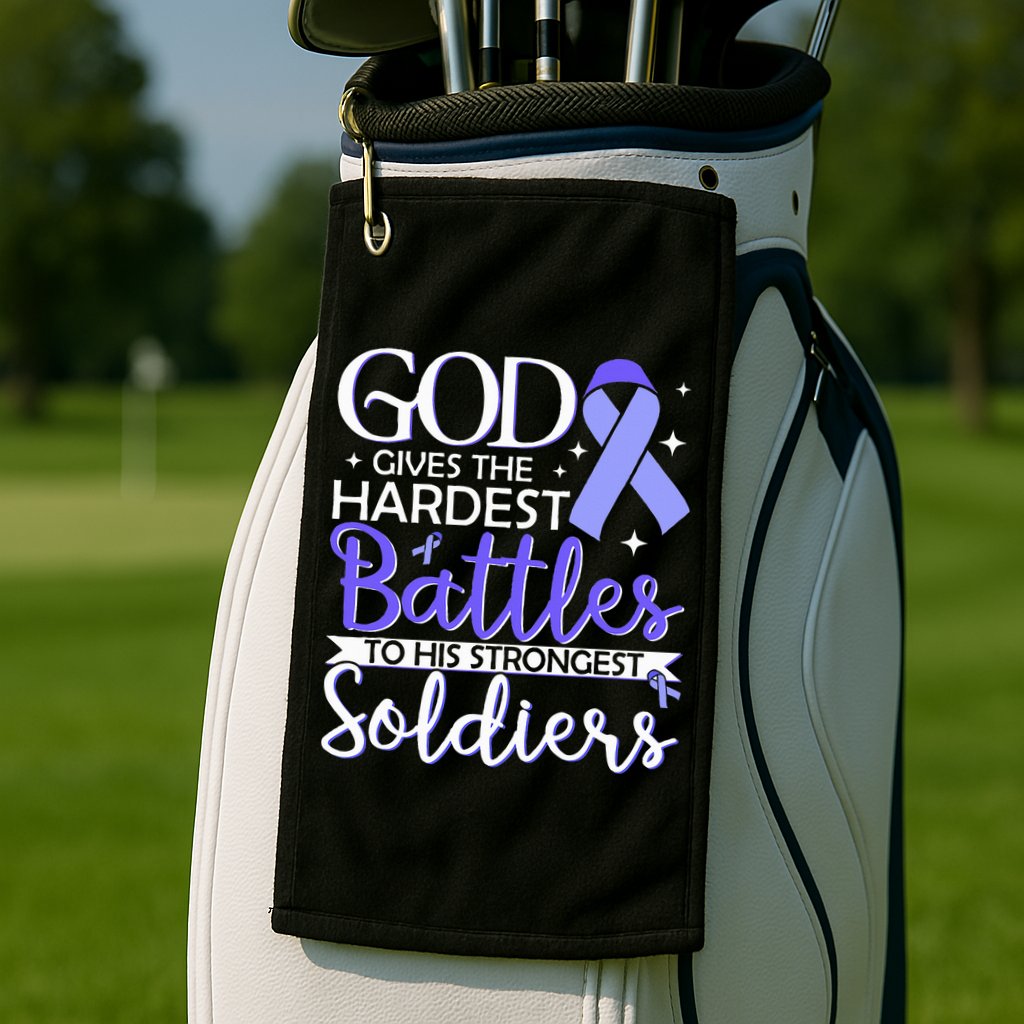 Stomach Cancer Fighter Survivor Periwinkle Ribbon  Golf Towel
