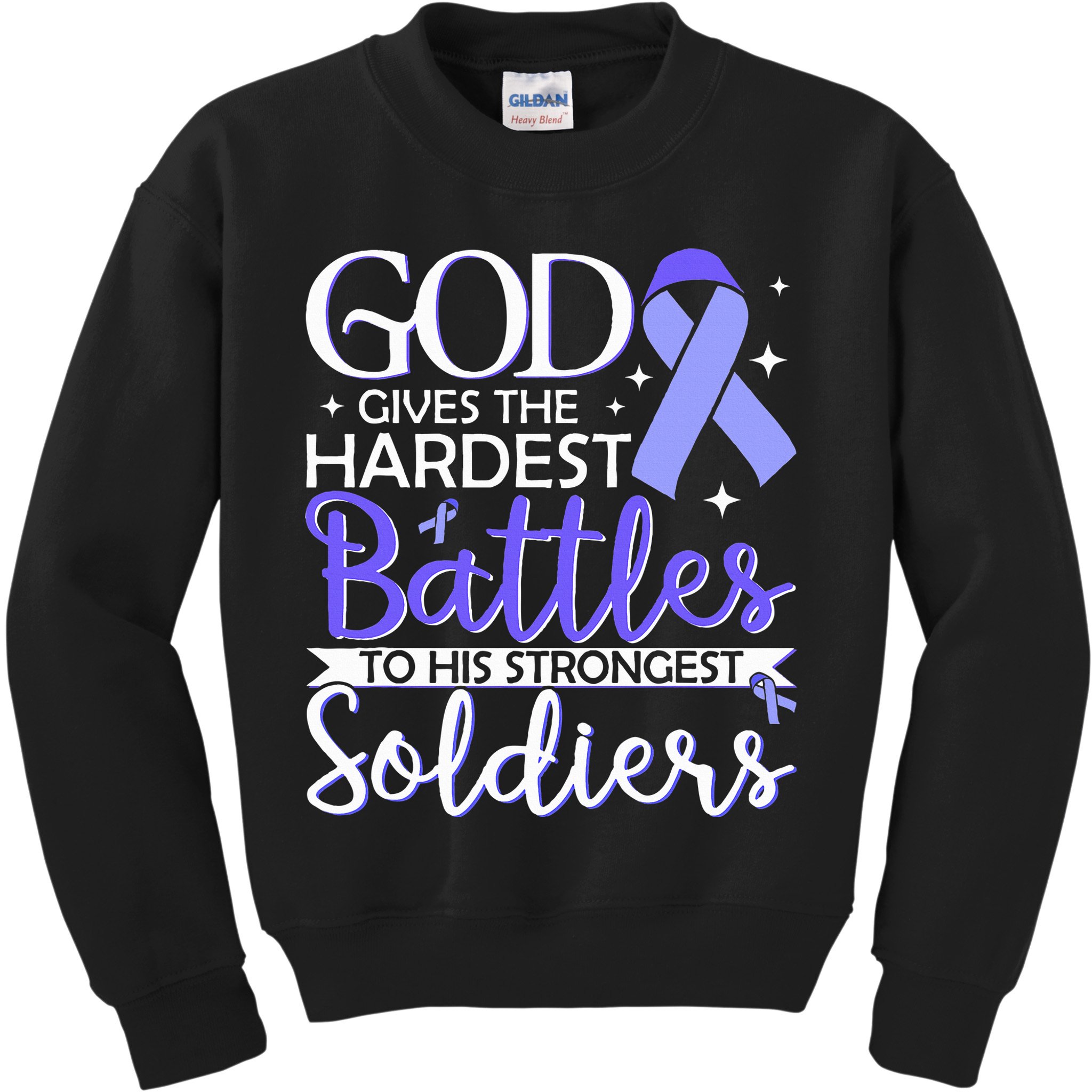 Stomach Cancer Fighter Survivor Periwinkle Ribbon  Kids Sweatshirt