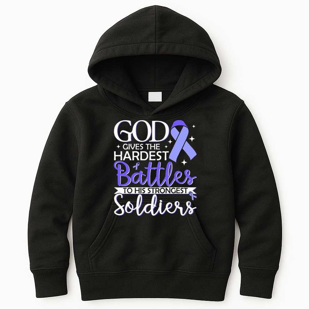 Stomach Cancer Fighter Survivor Periwinkle Ribbon  Kids Hoodie