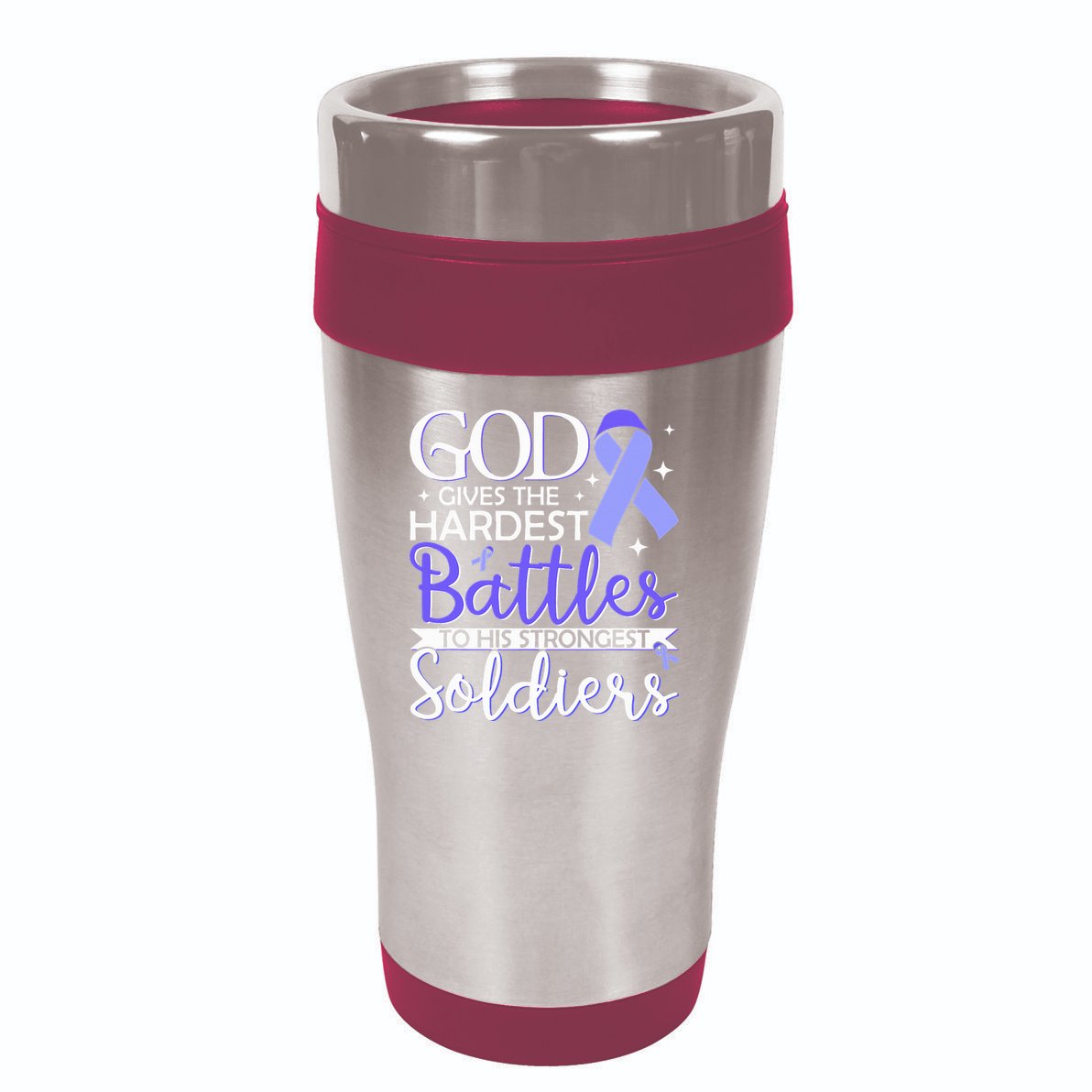 Stomach Cancer Fighter Survivor Periwinkle Ribbon  16oz Travel Tumbler