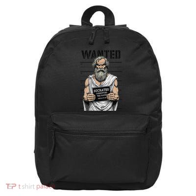 Socrates Corrupting Funny Philosophy Police Mugshot 16 in Basic Backpack