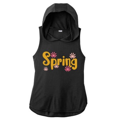 Spring Cute Floral Season Ladies PosiCharge Tri-Blend Wicking Draft Hoodie Tank