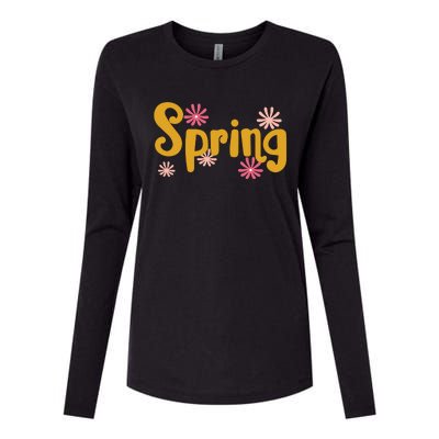 Spring Cute Floral Season Womens Cotton Relaxed Long Sleeve T-Shirt