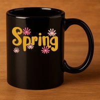 Spring Cute Floral Season 11oz C Handle Ceramic Mug