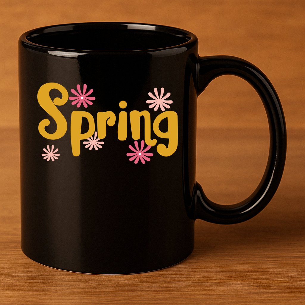Spring Cute Floral Season 11oz C Handle Ceramic Mug