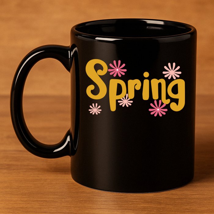 Spring Cute Floral Season 11oz C Handle Ceramic Mug