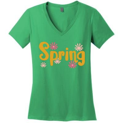 Spring Cute Floral Season Women's V-Neck T-Shirt