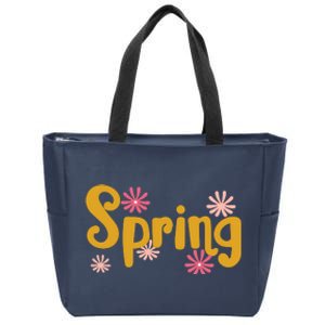 Spring Cute Floral Season Zip Tote Bag