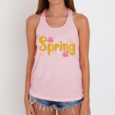 Spring Cute Floral Season Women's Knotted Racerback Tank