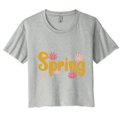 Spring Cute Floral Season Women's Crop Top Tee