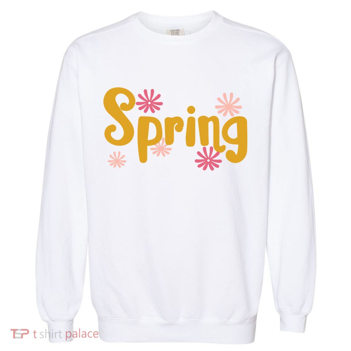 Spring Cute Floral Season Garment-Dyed Sweatshirt