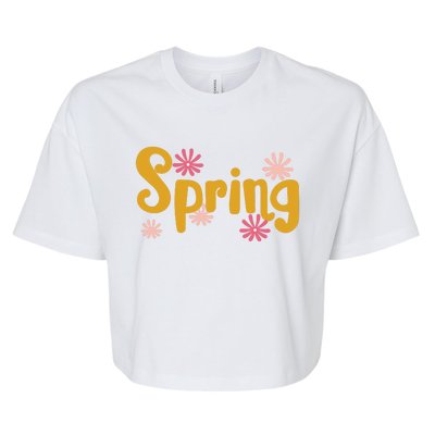 Spring Cute Floral Season Bella+Canvas Jersey Crop Tee