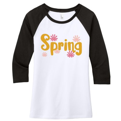 Spring Cute Floral Season Women's Tri-Blend 3/4-Sleeve Raglan Shirt