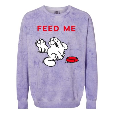 Simon's Cat Feed Me Cat Colorblast Crewneck Sweatshirt