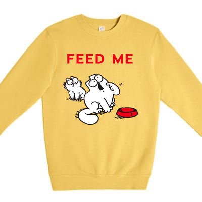 Simon's Cat Feed Me Cat Premium Crewneck Sweatshirt