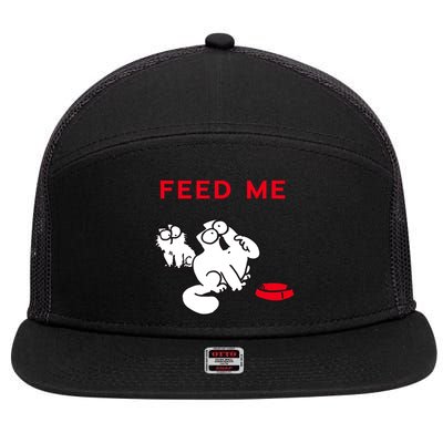 Simon's Cat Feed Me Cat 7 Panel Mesh Trucker Snapback Hat