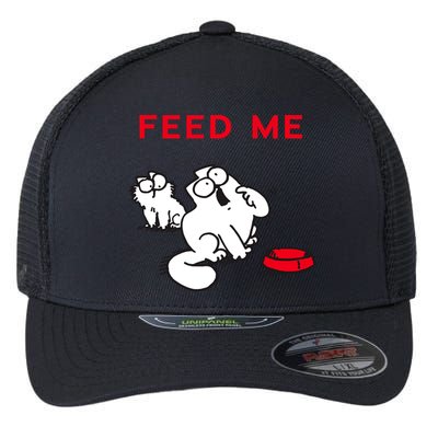 Simon's Cat Feed Me Cat Flexfit Unipanel Trucker Cap