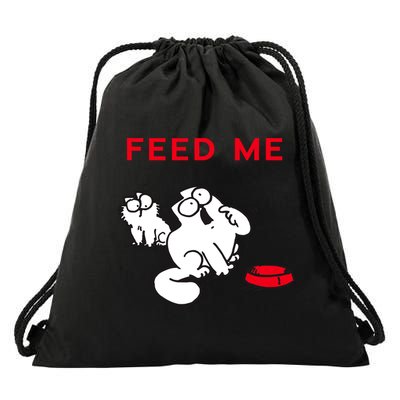 Simon's Cat Feed Me Cat Drawstring Bag