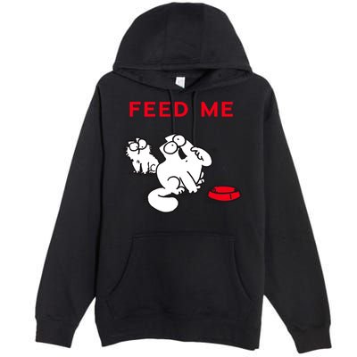 Simon's Cat Feed Me Cat Premium Pullover Hoodie