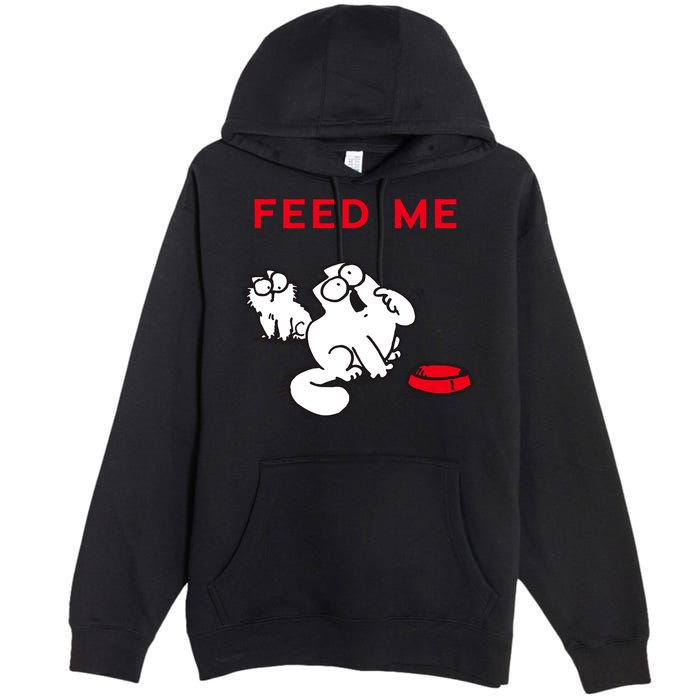 Simon's Cat Feed Me Cat Premium Pullover Hoodie