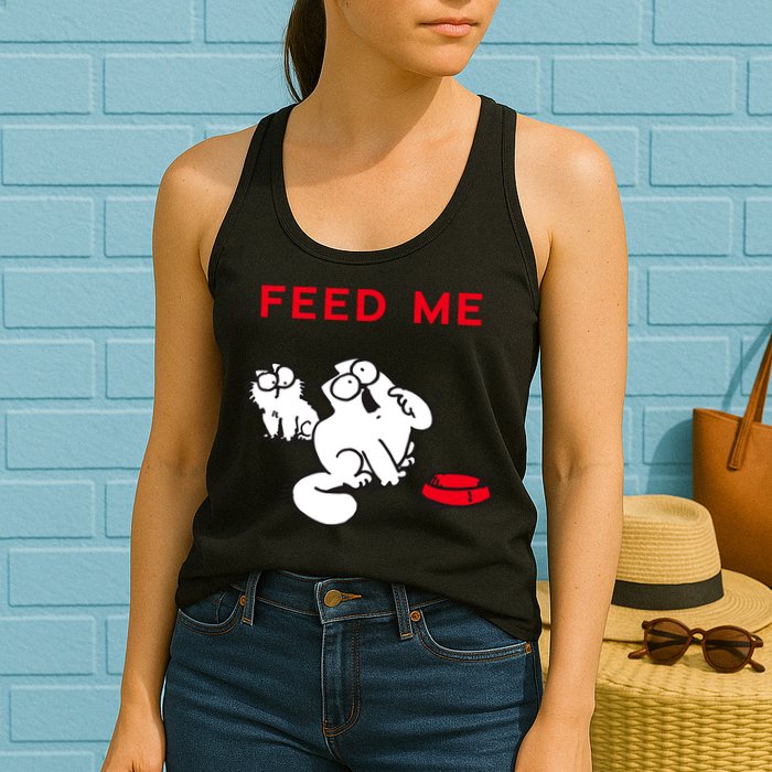 Simon's Cat Feed Me Cat Womens Tank Top