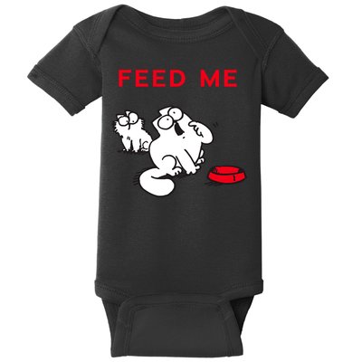 Simon's Cat Feed Me Cat Baby Bodysuit