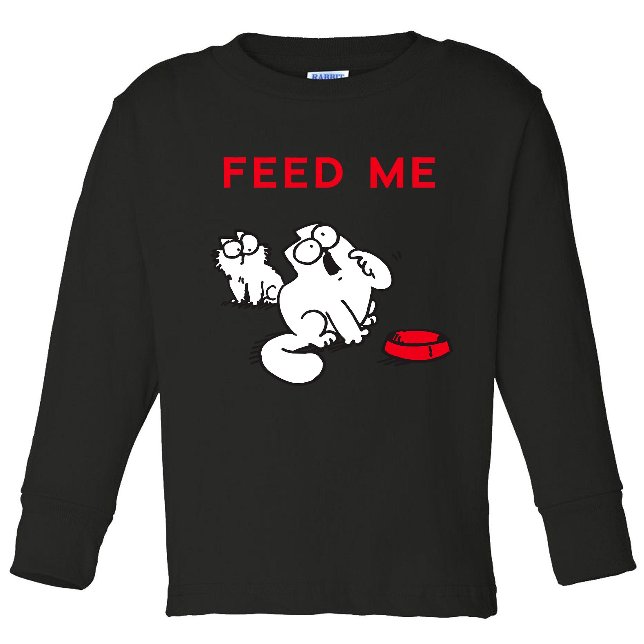 Simon's Cat Feed Me Cat Toddler Long Sleeve Shirt